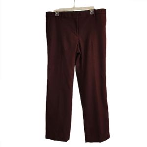 ANN TAYLOR WOOL BLEND TROUSER PANTS IN DEEP MERLOT WINE COLOR SZ 12